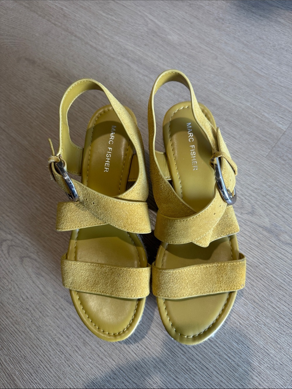 Marc Fisher Mustard Suede Slingback Sandals